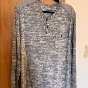 Express Heather Gray Long Sleeve Henley